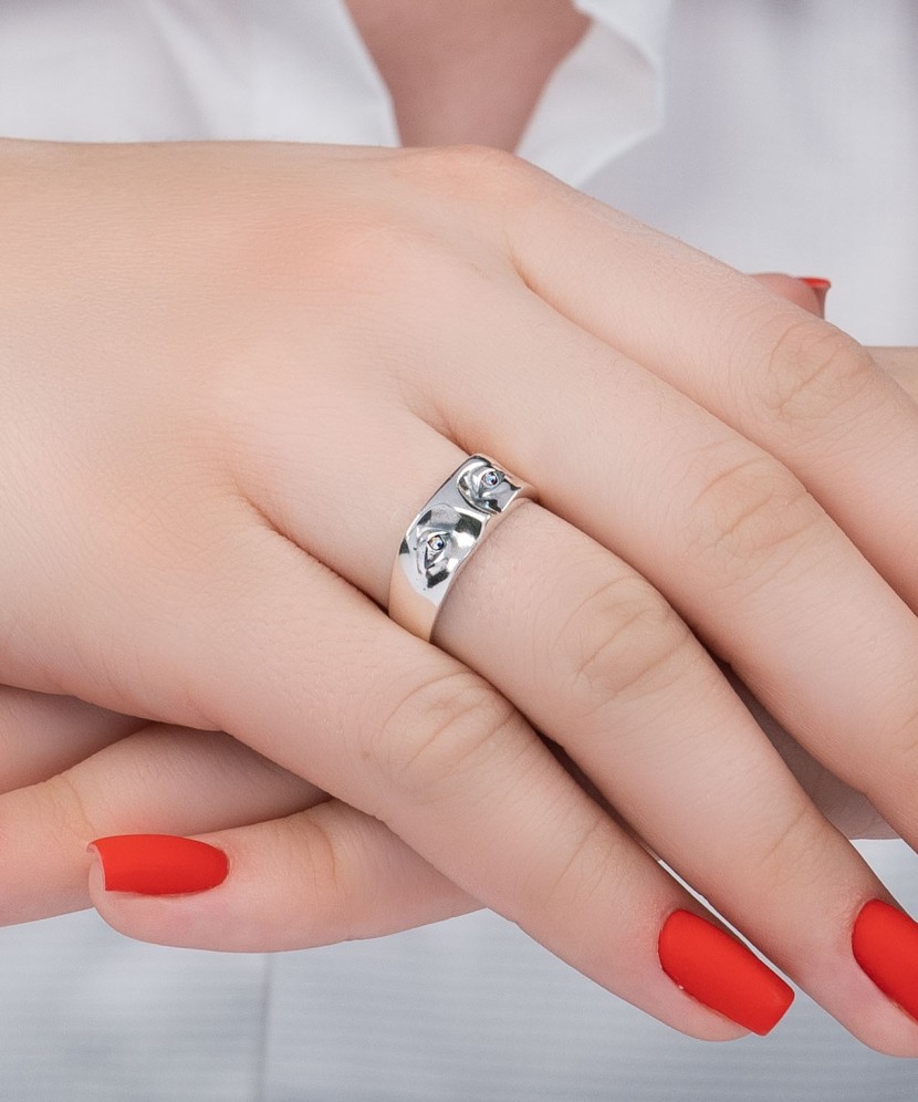 Sidabrinis žiedas su cirkoniais - Sidabriniai žiedai - Goldinga