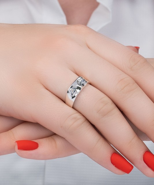 Sidabrinis žiedas su cirkoniais - Sidabriniai žiedai - Goldinga