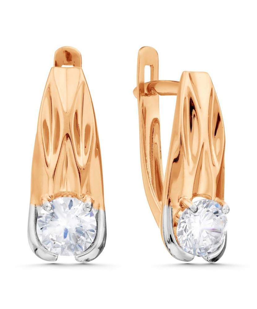 Auksiniai auskarai su cirkoniu - Auksiniai auskarai - Goldinga