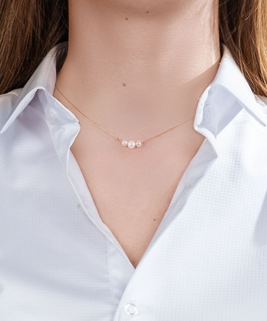 Auksinė grandinėlė su perlais - Auksinės grandinėlės su pakabukais - Goldinga