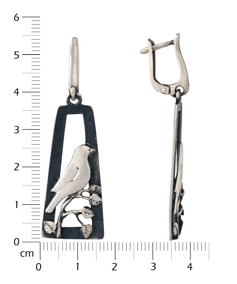 Sidabriniai auskarai "Paukštis"