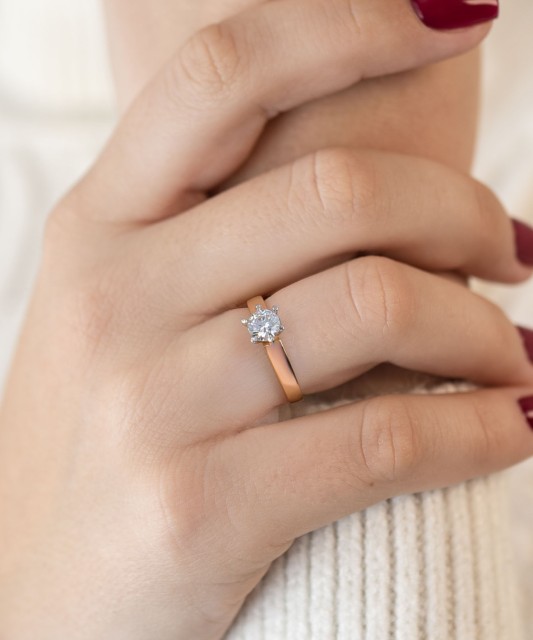 Auksinis žiedas su cirkoniu - Auksiniai žiedai - Goldinga