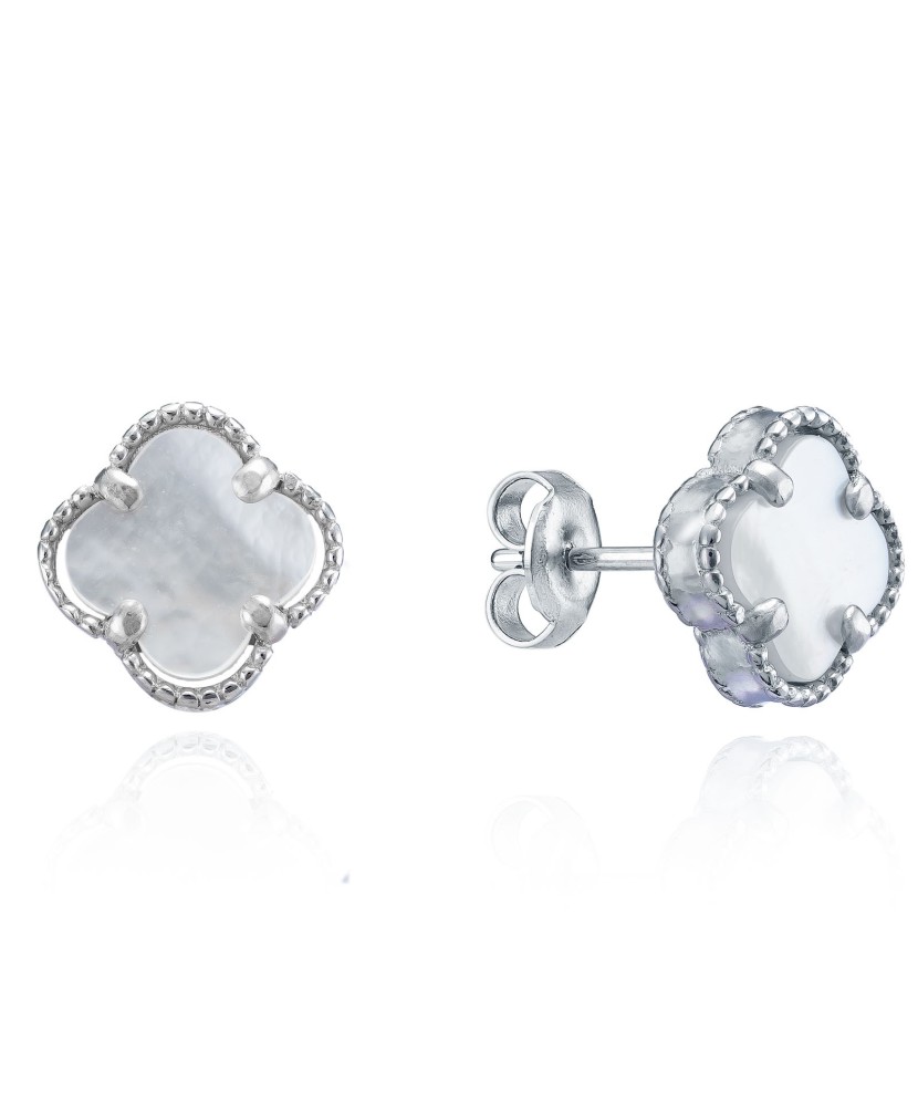 Sidabriniai auskarai su emale