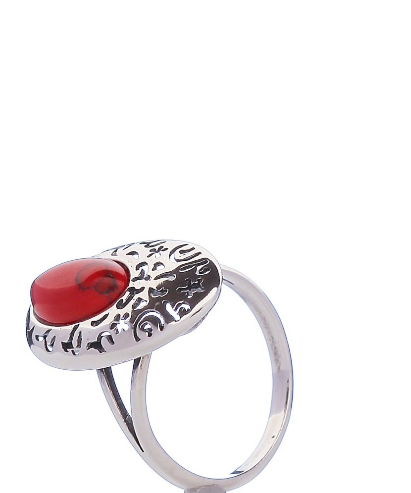 Sidabrinis žiedas su koralu - Sidabriniai žiedai - Goldinga