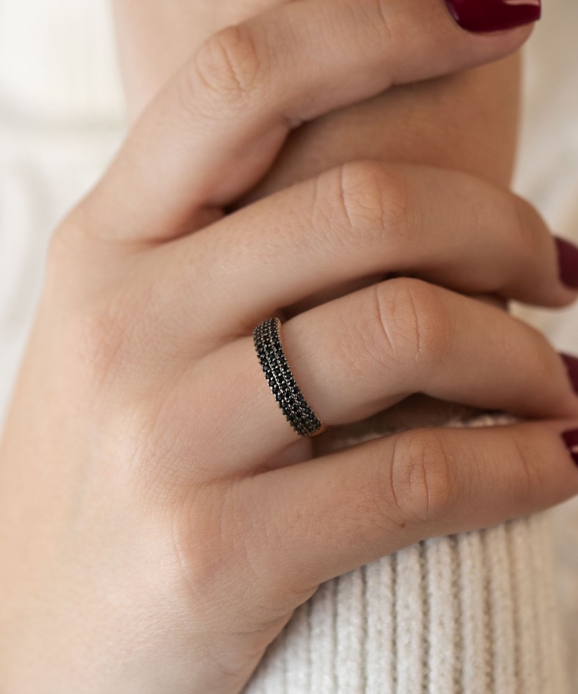 Auksinis žiedas su cirkoniais - Auksiniai žiedai - Goldinga