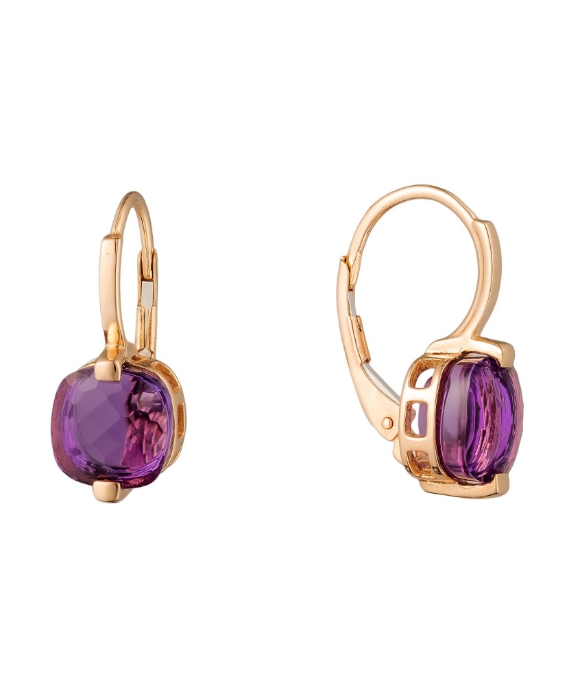 Auksiniai auskarai su ametistais - Auksiniai auskarai - Goldinga