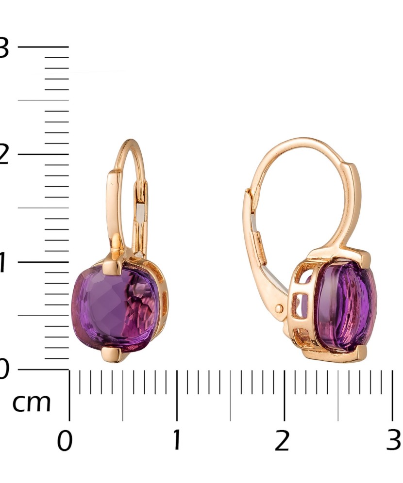 Auksiniai auskarai su ametistais - Auksiniai auskarai - Goldinga