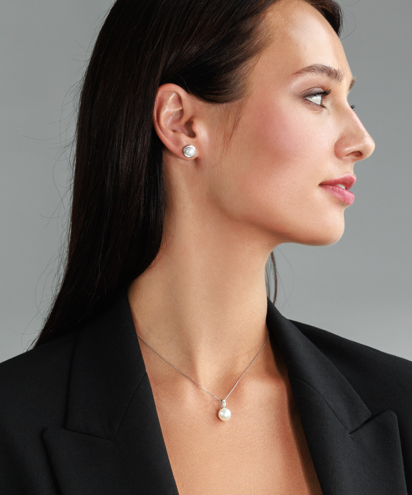 Sidabriniai auskarai su perlais - Auskarai su perlais - Goldinga