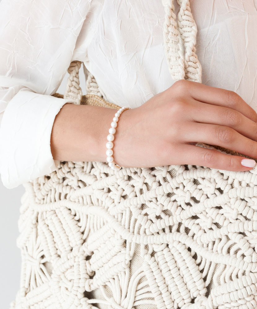 Perlų apyrankė su sidabru - Perlų apyrankės - Goldinga