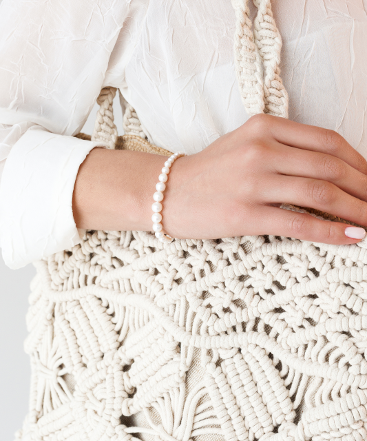 Perlų apyrankė su sidabru - Perlų apyrankės - Goldinga