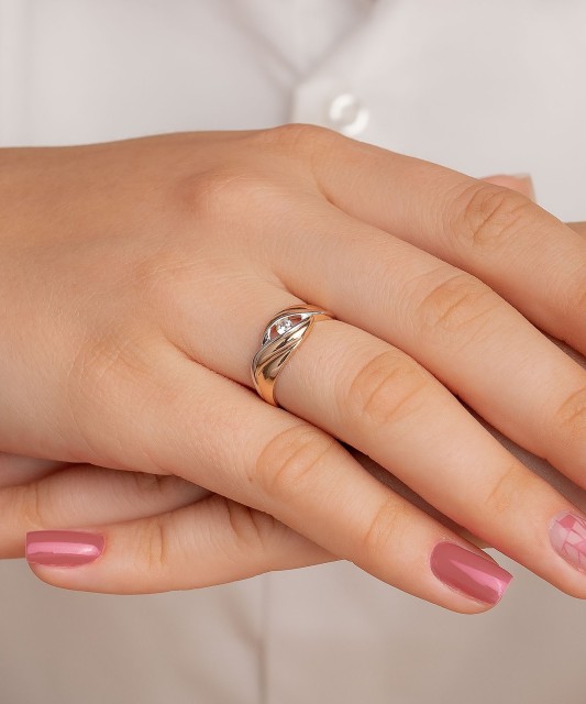 Auksinis žiedas su cirkoniu - Auksiniai žiedai - Goldinga