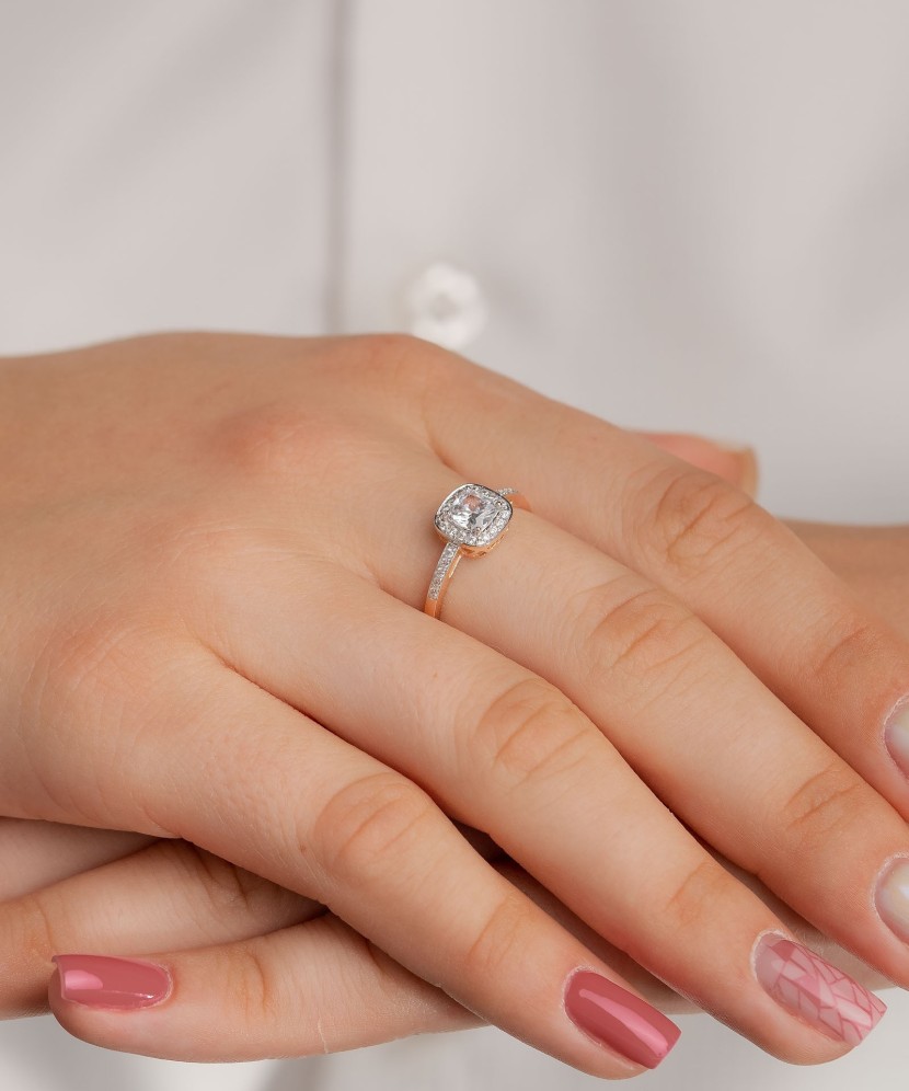 Auksinis žiedas su cirkoniu - Auksiniai žiedai - Goldinga