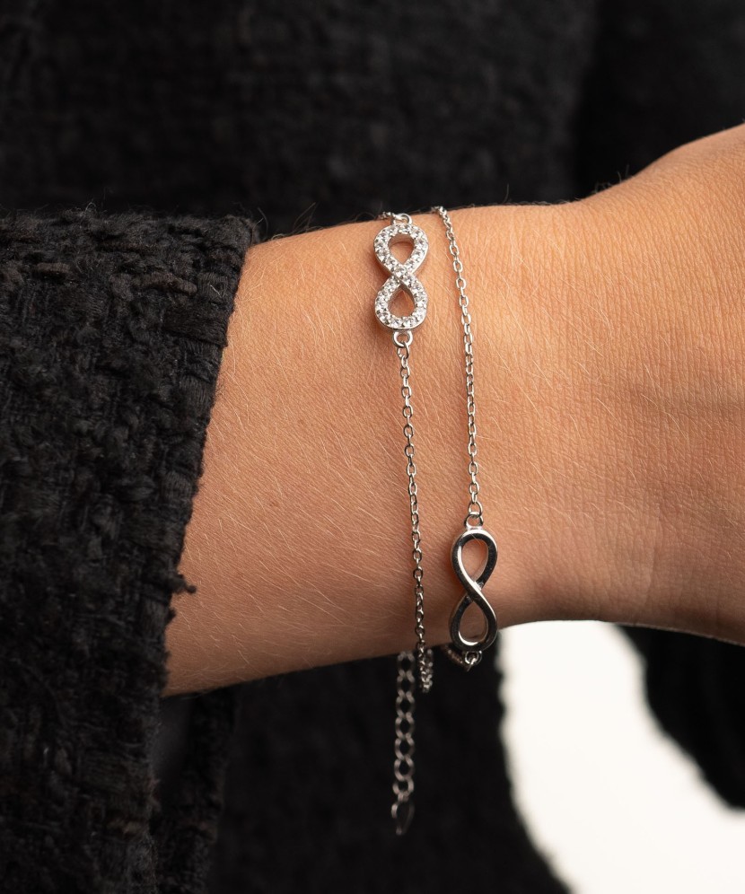 Sidabrinė Apyrankė Su Cirkoniais "Begalybė" - Sidabrinės apyrankės - Goldinga