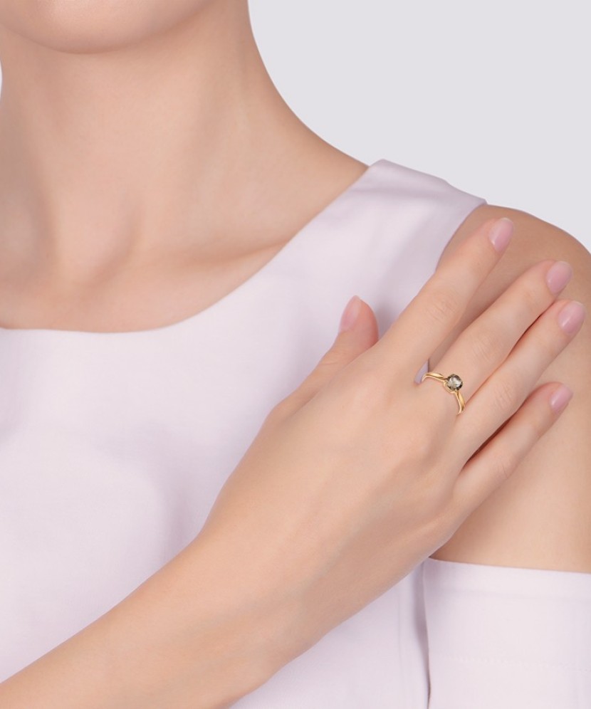 Auksinis žiedas su dūminiu topazu - Auksiniai žiedai - Goldinga