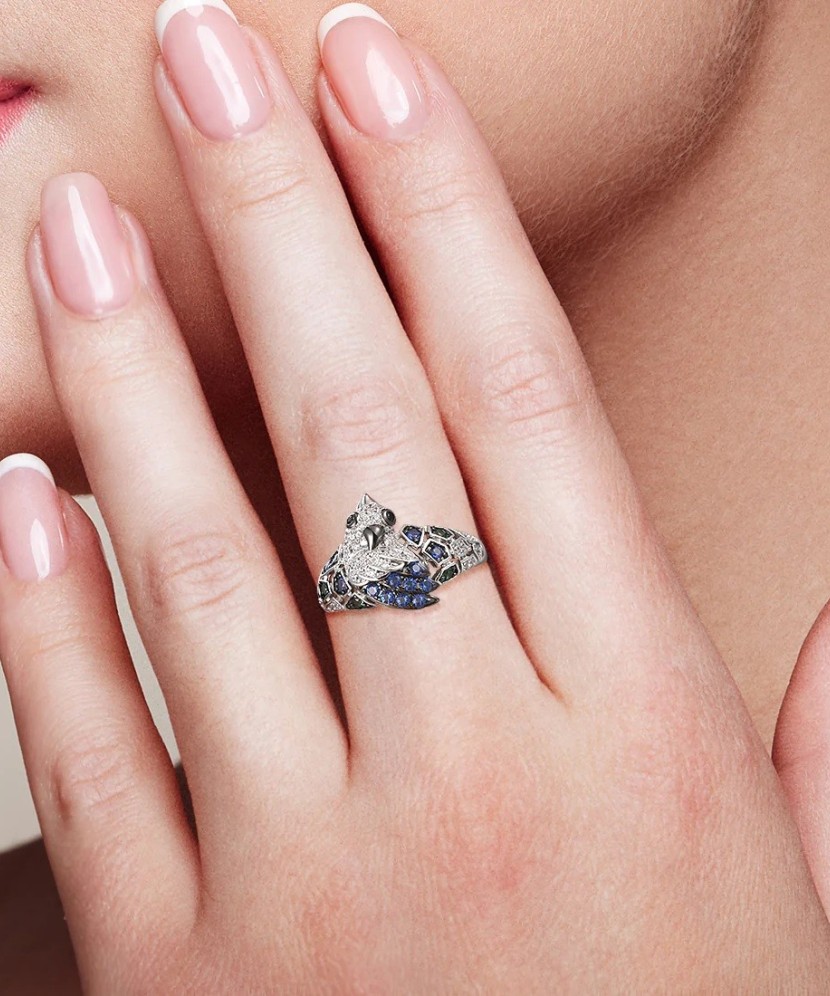 Sidabrinis žiedas su špineliais ir cirkoniais - Sidabriniai žiedai - Goldinga