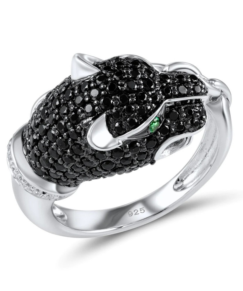 Sidabrinis žiedas su špineliais ir cirkoniais - Sidabriniai žiedai - Goldinga