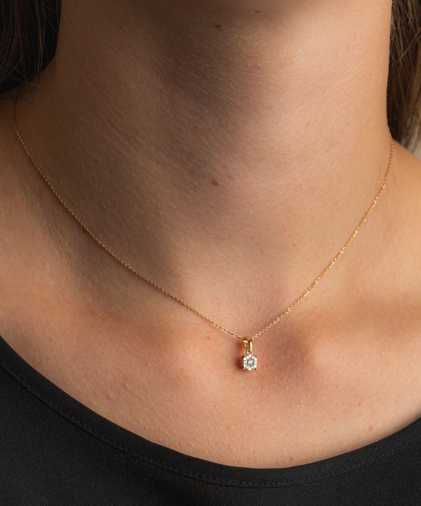 Auksinis pakabukas su deimantais - Pakabukai su brangakmeniais - Goldinga