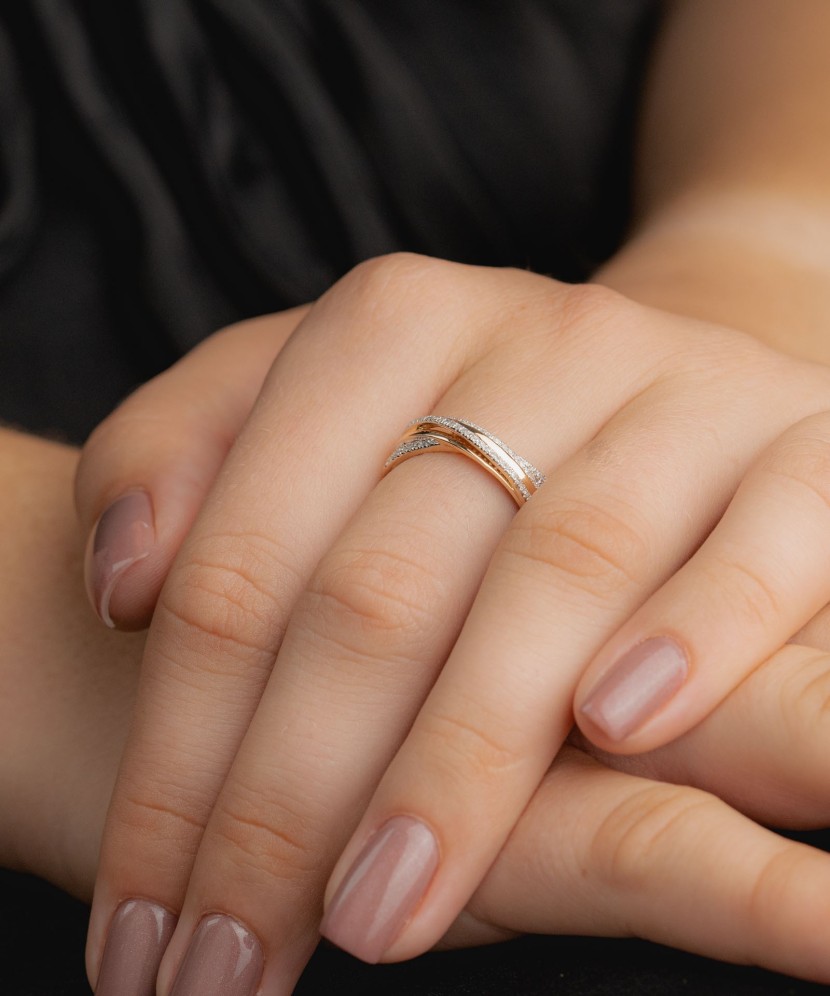 Auksinis žiedas su deimantais - Auksiniai Žiedai su brangakmeniais - Goldinga