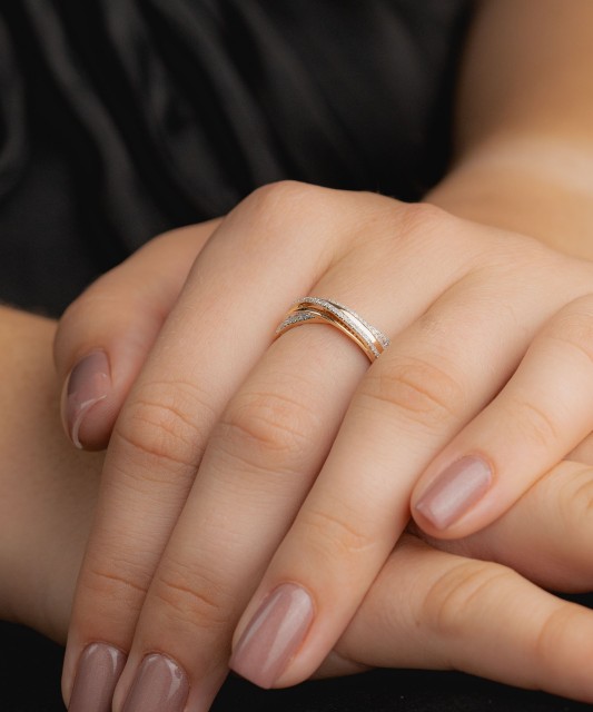 Auksinis žiedas su deimantais - Auksiniai Žiedai su brangakmeniais - Goldinga