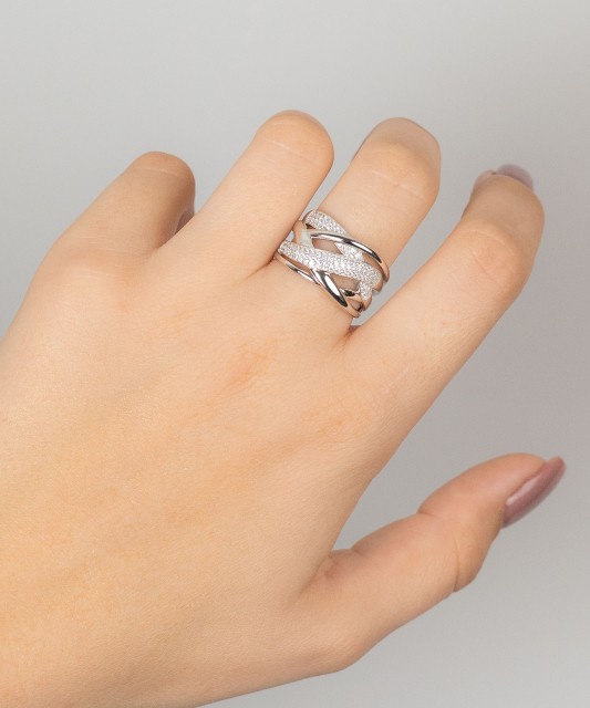 Sidabrinis žiedas su cirkoniais  - Goldinga