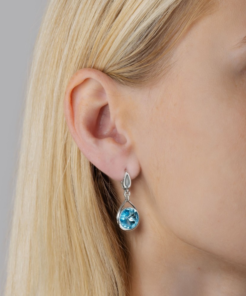 Sidabriniai auskarai su kristalais - Sidabriniai auskarai - Goldinga