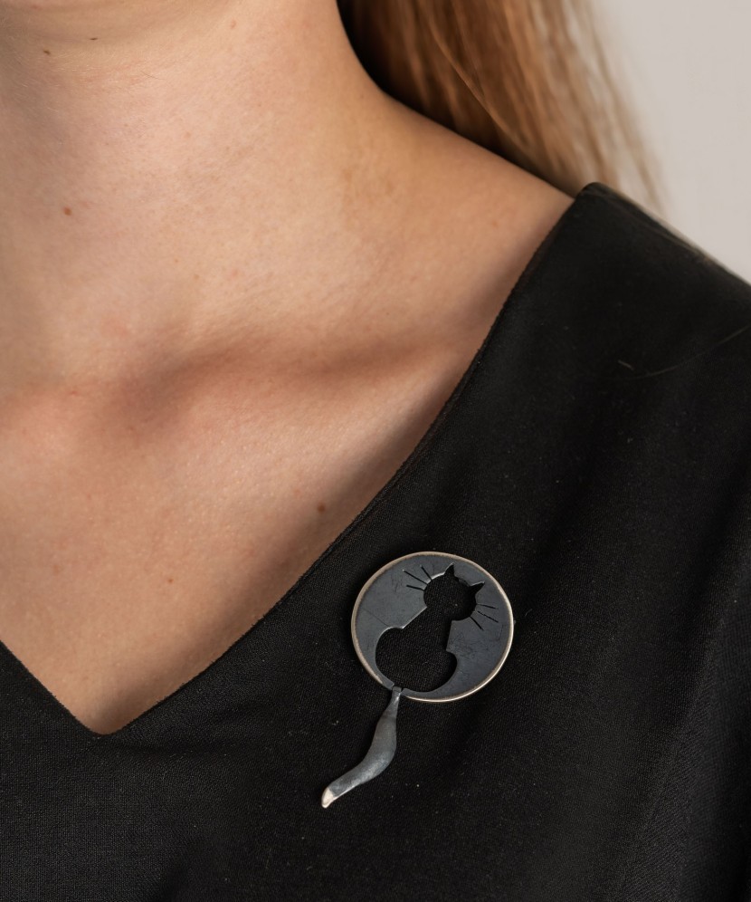 Sidabrinė sagė "Katinas" - Sagės - Goldinga