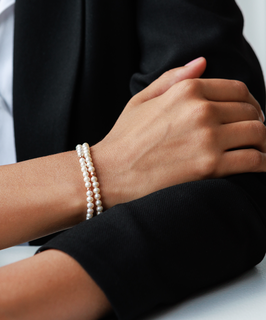 Perlų apyrankė su auksu - Perlų apyrankės - Goldinga