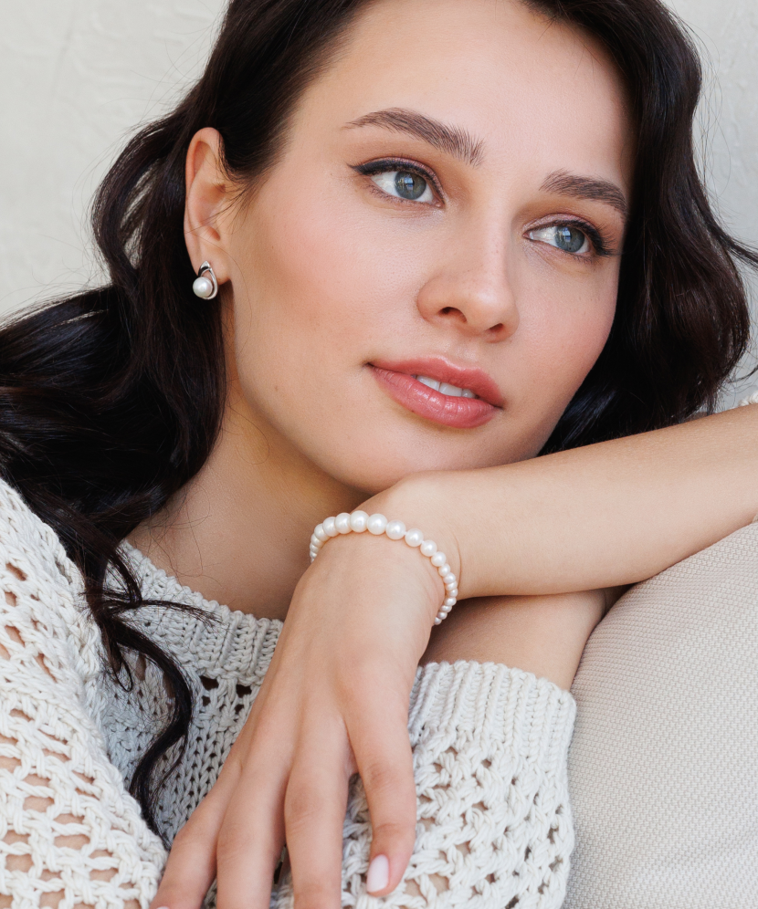 Sidabriniai auskarai su perlais - Auskarai su perlais - Goldinga