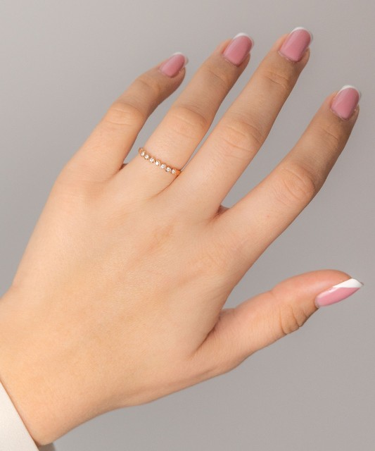 Auksinis žiedas su cirkoniais - Auksiniai žiedai - Goldinga