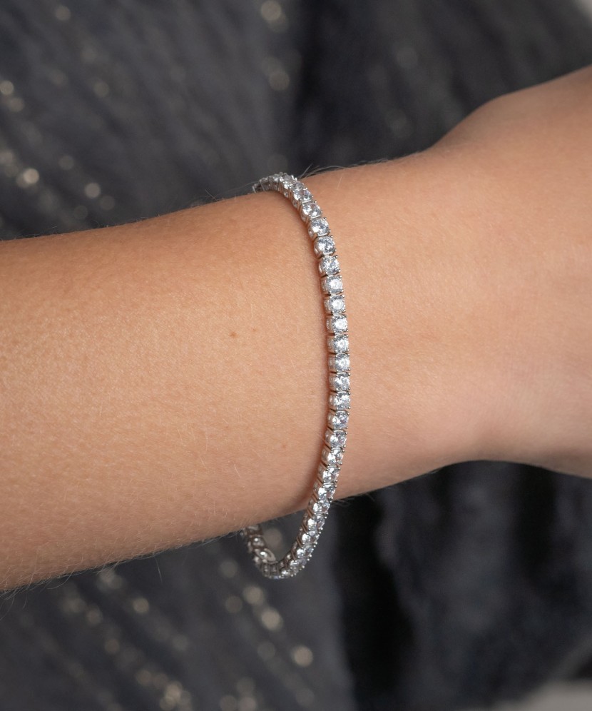 Sidabrinė apyrankė su cirkoniais - Sidabrinės apyrankės - Goldinga