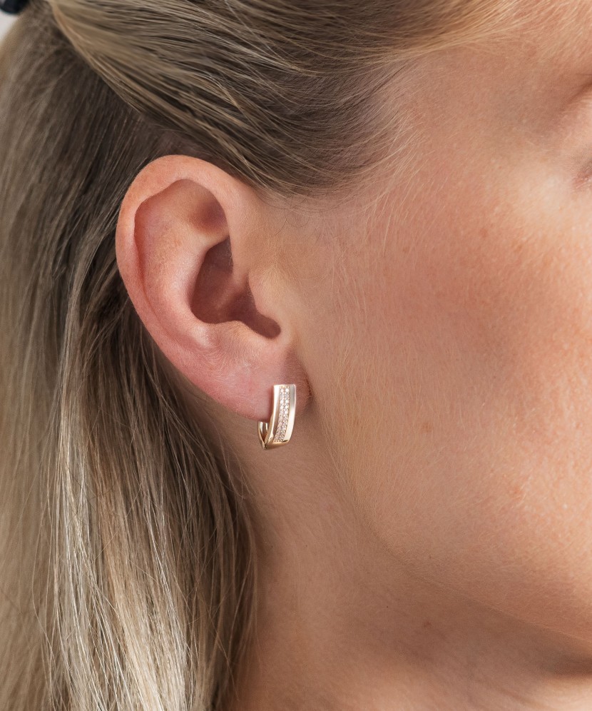 Auksiniai auskarai su cirkoniais - Auksiniai auskarai - Goldinga