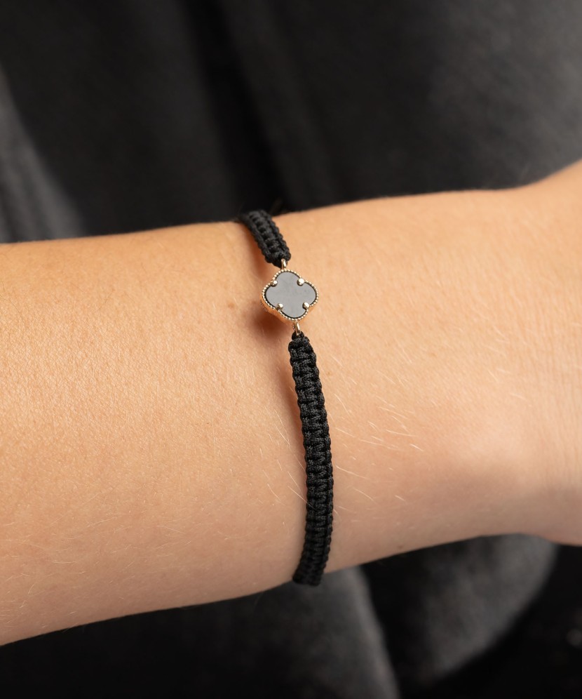 Juodo Siūlo Apyrankė Su Auksu Ir emale - Siūlų apyrankės su auksu - Goldinga