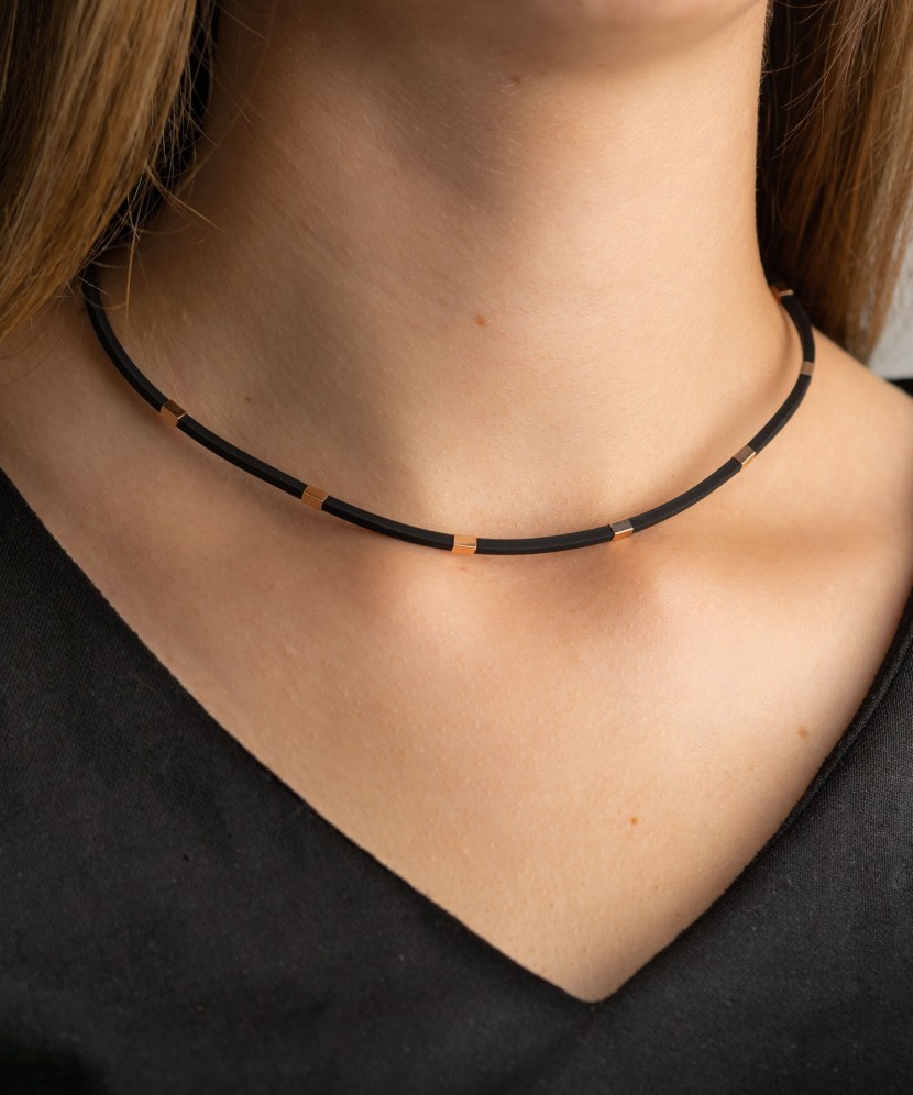 Kaučiuko grandinėlė su auksu 2.5mm - Auksinės grandinėlės - Goldinga