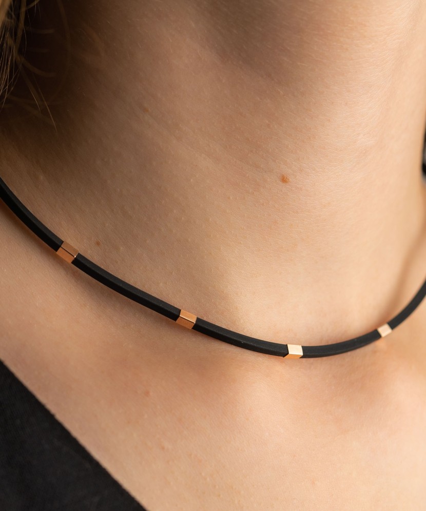 Kaučiuko grandinėlė su auksu 2.5mm - Auksinės grandinėlės - Goldinga