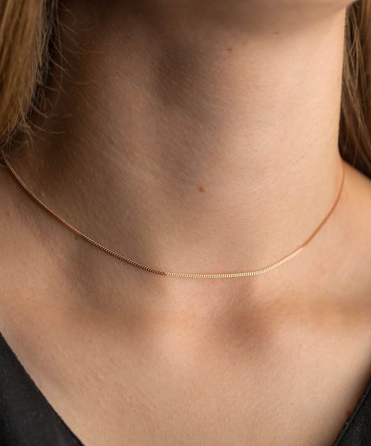 Auksinė vientisa grandinėlė "Curb" 1.2mm - Auksinės grandinėlės - Goldinga