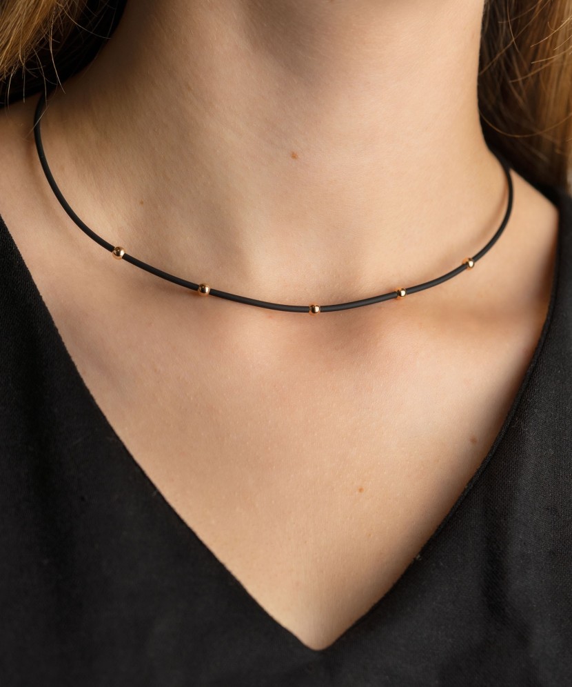 Kaučiuko grandinėlė su auksu - Auksinės grandinėlės - Goldinga