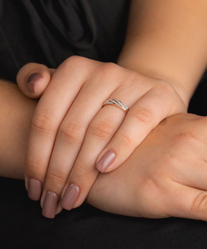 Auksinis žiedas su deimantais - Auksiniai Žiedai su brangakmeniais - Goldinga