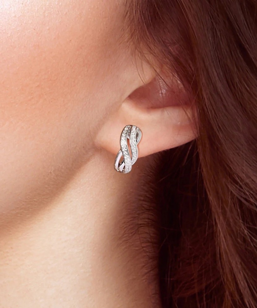 Sidabriniai auskarai su cirkoniais - Sidabriniai auskarai - Goldinga