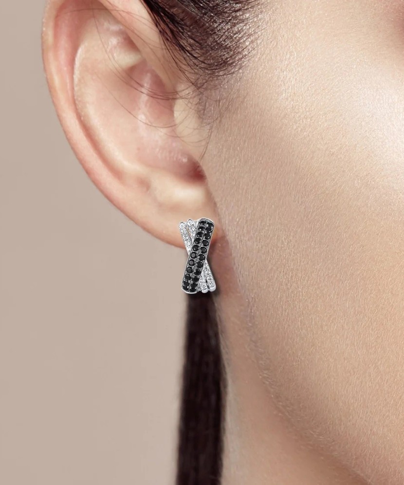 Sidabriniai auskarai su cirkoniais ir špineliais - Sidabriniai auskarai - Goldinga