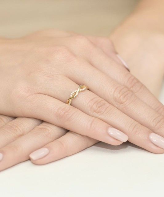 Auksinis žiedas su deimantais - Auksiniai Žiedai su brangakmeniais - Goldinga