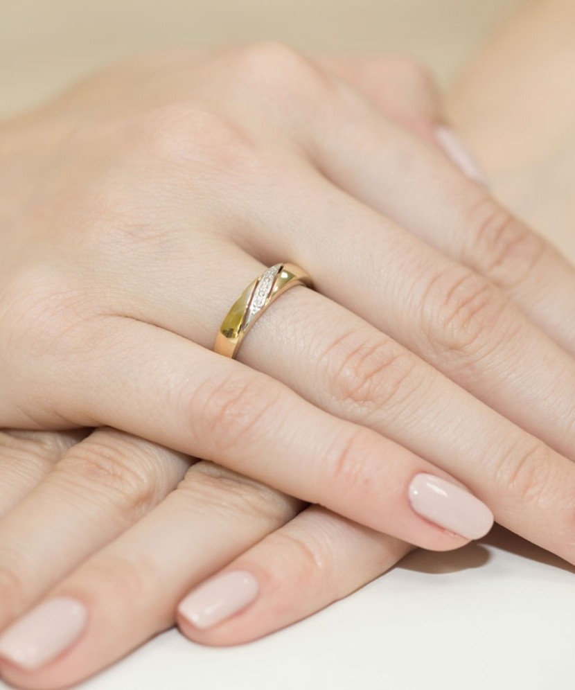 Auksinis žiedas su deimantais - Auksiniai Žiedai su brangakmeniais - Goldinga