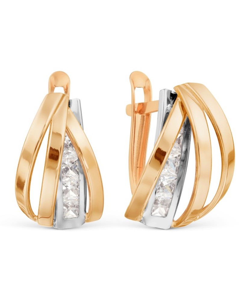 Auksiniai auskarai su cirkoniais - Auksiniai auskarai - Goldinga