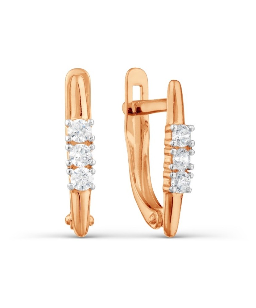 Auksiniai auskarai su cirkoniais - Auksiniai auskarai - Goldinga