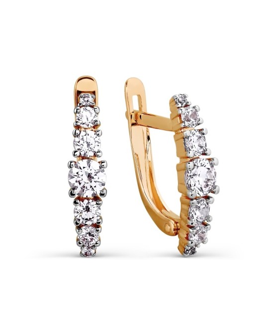 Auksiniai auskarai su kristalais  - Goldinga