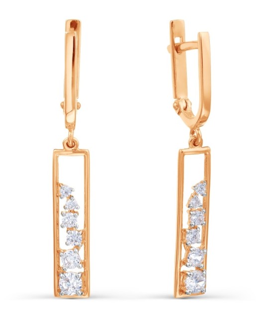 Auksiniai auskarai su cirkoniais  - Goldinga