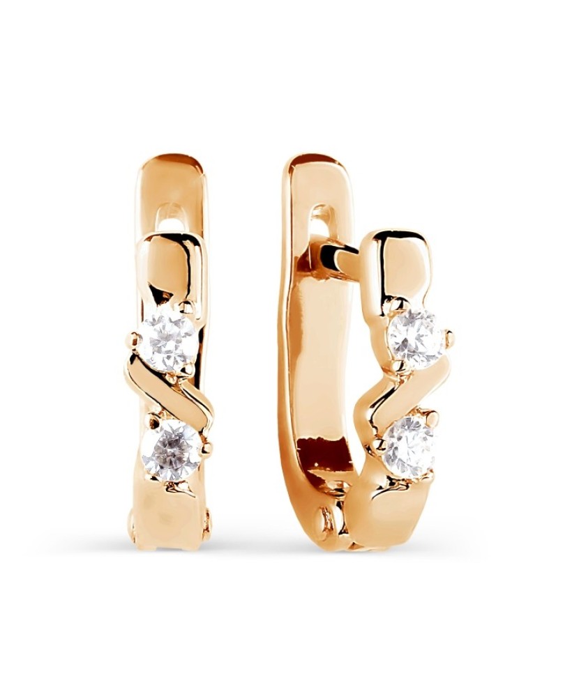 Auksiniai auskarai su cirkoniais - Auksiniai auskarai - Goldinga