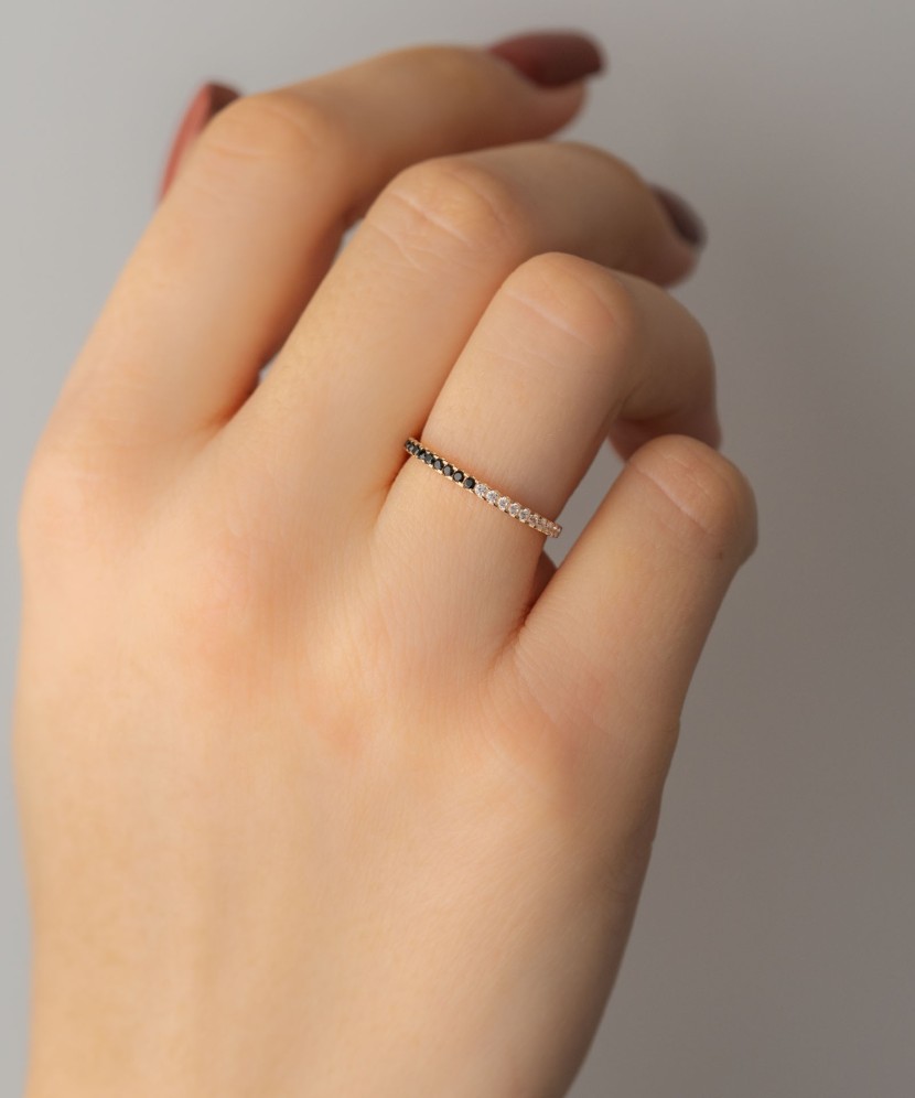 Auksinis žiedas su cirkoniais - Auksiniai žiedai - Goldinga