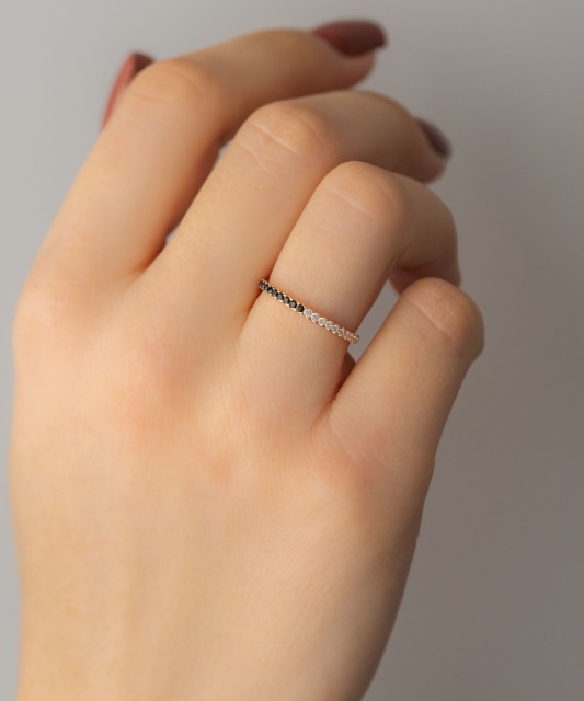 Auksinis žiedas su cirkoniais - Auksiniai žiedai - Goldinga