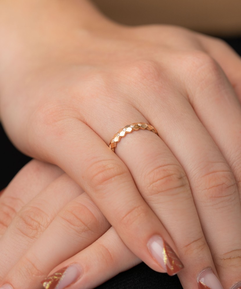 Auksinis žiedas su cirkoniais - Perkamiausi - Goldinga