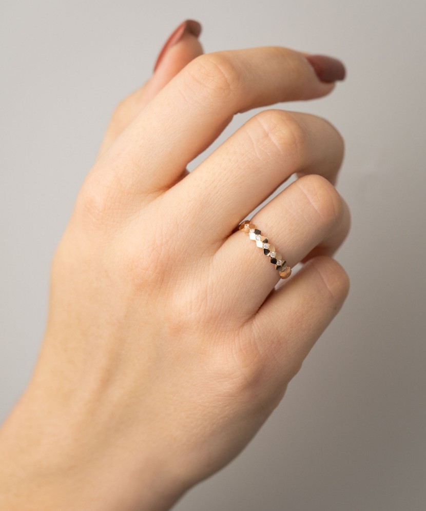 Auksinis žiedas su cirkoniais - Perkamiausi - Goldinga